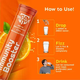 trumax Immunity booster Vitamin C Effervescent - 1000mg Amla, Zinc - Skin Protection image 4