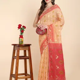 SLAGHA Women Woven Design Jamdani Saree-image-92