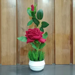 1,P ROSE LR POT GRASS, For Home, Office Decor Study Table & Flower Bonsai Artificial Plant with Pot-image-96