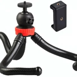 wazny Flexible Gorillapod Tripod with 360° Rotating Ball Head 12 Inch Tripod for All DSLR Cameras, Go Pro & Mobile Phones with Universal Mobile Holder for Vlogging Streaming Photography Tripod Ball Head, Tripod Bracket, Tripod Kit-14