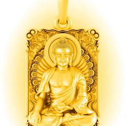 akshat sapphire 22 KT Gold Plated Silver (92.5% purity) God Buddha Pendant Gold-plated Silver Pendant-picture-29