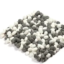 Black and White Mixed Stones Pebbles for Garden, Landscaping &Home Decor 100Kg Painted Oval Marble Stone-image-54