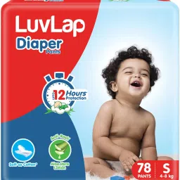 Diaper Pants Small (SM) 4 to 8Kg, 78 Count, Baby Diaper Pants, with Aloe Vera Lotion for rash protection, with upto 12 Hour protection - S-21