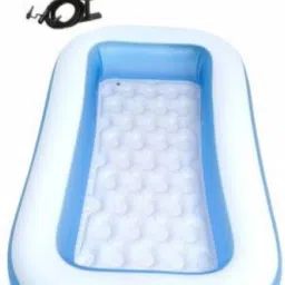 PREMIUM COMBO(USA*INDO**93) BIG 5.5 FEET SIZE RECTANGULAR WATER BATH SWIMMING POOL FOR KIDS AND ADULTS . BEST SELLER ,PEOPLE CHOICE 5.5 FEET WATER SWIMMING POOL FOR ALL AGE GROUP. 5.5ft Rectangular Shape Inflatable Swimming Pool with Double Quick Hand Air Pump with 3 Nozzles for Beds Inflatable Swimming Pool Inflatable Swimming Pool, Inflatable Toy Pump-67