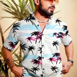 Men Regular Fit Floral Print Slim Collar Festive Shirt-image-27
