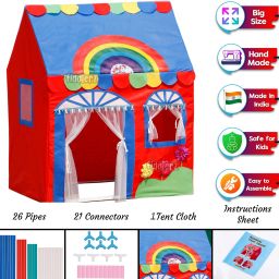 fiddlerz Tent House for Girls Kids Home Pretend Play Big Jumbo Toy Baby House Hut (Rainbow Tent) image 2