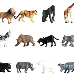 khyali 12-PCS Wildlife Animal Toy Set|Realistic Mini Jungle Zoo Animals for Kids|502-picture-43