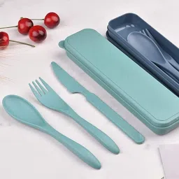 Wheat Straw Cutlery Set,Utensils for Travel,Work,Picnic,Camping And Daily Use Polypropylene, Plastic Dessert Knife Set-11