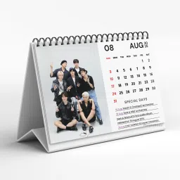purplebees BTS Desk Calendar with Notes section with BTS Photos for Army Fans | A5 size 2025 Pocket Calendar image 2