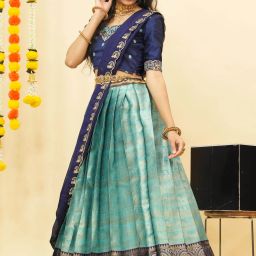Self Design Semi Stitched Lehenga Choli-image-6