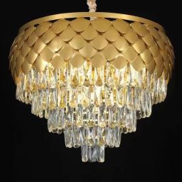 Swiatlo Luxury 500 MM Gold Crystal Finish 3 Different Color Mode Changing Chandelier Ceiling Lamp-image-35