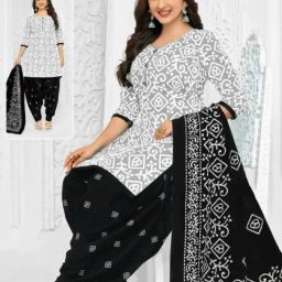 Unstitched Crepe Salwar Suit Material Printed-image-91