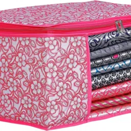 PRAHAN INTERNATIONAL Premium High-Quality Trendy Saree Cover Storage Bag For Wardrobe Organizer Cotton Laundry Bag-26