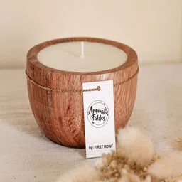 Aromatic Fables White Lemongrass Scented Candle in Wooden Dough Bowl-image-60