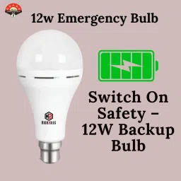Rechargeable Bulb 12W for Power Outage Backup 3 hrs Bulb Emergency Light-image-92