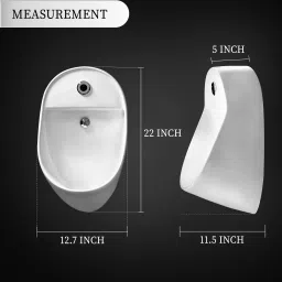 homemates Automatic Sensor Flush System Ceramic Urinal Toilet for men Wall Hung Urinal Pot Smart Flush System Standard Commode Urinal image 2