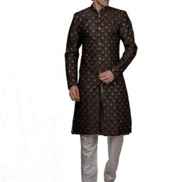 AMZIRA Self Design Sherwani-image-60