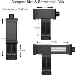 ROQ 2 in 1 Vertical Bracket Mount, Adjustable and Rotatable Holder Adapter for All Smartphone (PACK OF 4) Monopod image 4