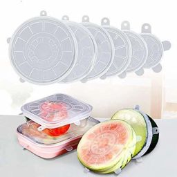 livhomes Silicone Stretch Lids, Set of 6 Multi Size, Multipurpose, Reusable Silicone Lids 10 inch Lid Set image 4