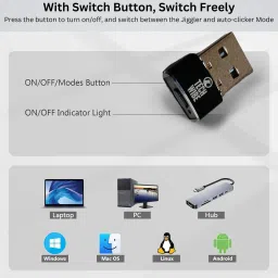 TECHWIBE Autoclicker Mouse Jiggler & Auto Clicker 2-in-1 Undetectable USB Device USB Mouse image 2