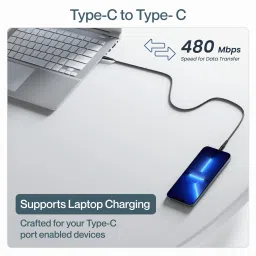 Ambrane USB Type C Cable 3 A 1.5 m RCTT-15 Type C to image 5