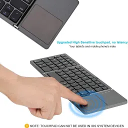 VOOCME Tri-Folding Portable Wireless mini Keyboard with Touchpad Bluetooth Handheld Multi-device Keyboard image 3