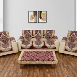 Cotton, Jacquard Abstract 3+1+1 Seater Sofa Cover-picture-22