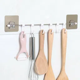 Multi-Functional Six Groups Without Drilling Hook,Kitchen Utensils Rack Holder Hook Rail 6-13