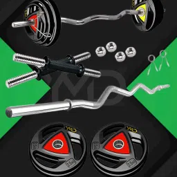 10 kg Metal Integrated Rubber Plates (2.5kgx4) + 3ft curl 28mm Rod + 2 Dumbbell Rod Home Gym Combo-image-88