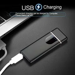 TOUCH CIGARETTE LIGHTER USB CHARGING Pocket Lighter (BLACK) Pocket Lighter-18