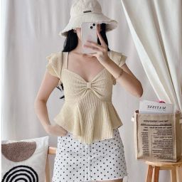 Casual Puff Sleeves Self Design Women Pink Top-image-3