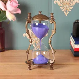 Antique Brass Sand Timer with Twig Pillar by Exim Decor-picture-33