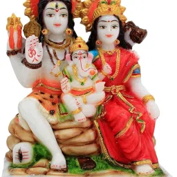 Shiv Parivar Bholenath Statue Murti Marble Finish,Shivji Murti,Shiv Decorative Showpiece - 15 cm-image-58