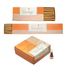 nirmalaya 100% Organic Incense Sandalwood Incense Combo Pack (40 Incense Sticks, 40 Incense Cones, 20 Dhoop Sticks)-picture-4