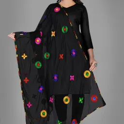 Chiffon Embroidered Black Women Dupatta-image-10