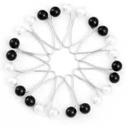 Hijab Loop Pins Set (Black & White), Steel Pins-image-62