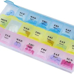 21 Days 3 Row Weekly Pill Box Medicine Tablet Dispenser, Reminder, Organizer Box Pill Box-16