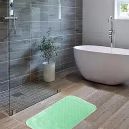 Kuber Industries Green Anti-Skid Shower Bath Rug-12