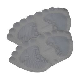 Kuber Industries 2-Pcs Grey 120 GSM Foot Shape Bath Rugs-28