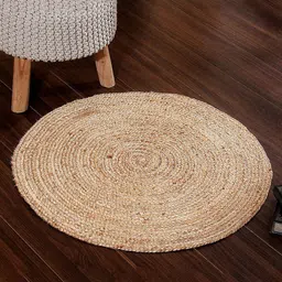 SASHAA WORLD Beige Braided Oval Jute Floor Mat-15