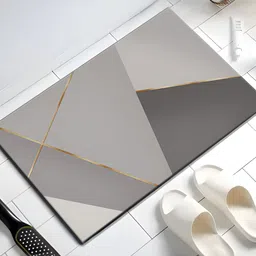 UMAI Grey Printed 240 GSM Anti-Skid Bath Mat-image-34