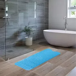 UMAI Blue Textured 240 GSM Anti-Skid Bath Mat-image-48