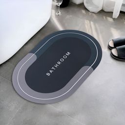 UMAI Grey Printed 240 GSM Anti-Skid Bath Mat-image-11