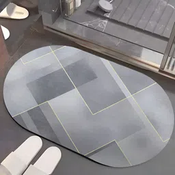 UMAI Grey Printed 240 GSM Anti-Skid Bath Mat-image-32