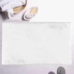 LUXEHOME INTERNATIONAL White Solid 1600 GSM Bath Rug-41