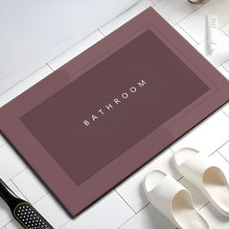 UMAI Mauve Printed 240 GSM Anti-Skid Bath Mat-11