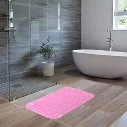 UMAI Pink Textured 240 GSM Anti-Skid Bath Mat-36
