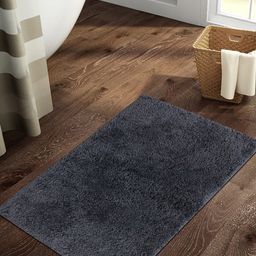 SPACES Grey Textured 2355 GSM Anti Skid Stain Resistant Quick Dry Bath Rug-image-10