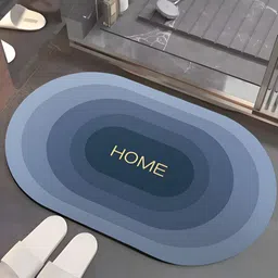UMAI Blue Oval 240 GSM Anti-Skid Bath Rug-image-96