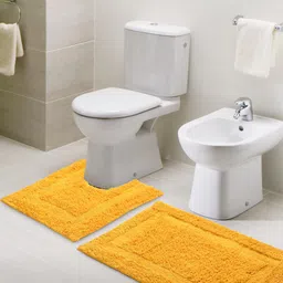 SASHAA WORLD Yellow Set of 2 Anti-Skid Bathmat and Contour-image-61